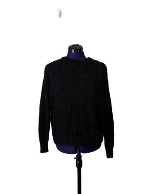 Divided Black Fuzzy Long Sleeve Sweater